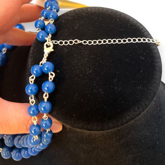 Croft & Barrow Midnight Blue Bead Necklace Bracelet Set NEW with Tags NWT - Picture 10 of 11